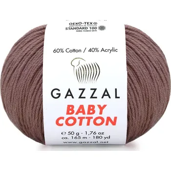 Příze Gazzal Příze Baby cotton 3455 béžovo-hnědá