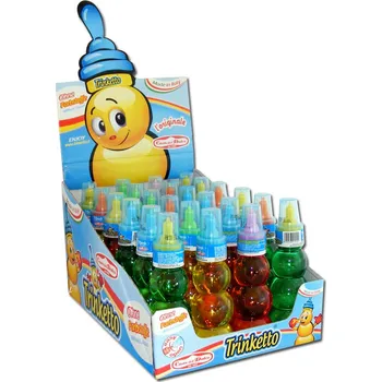 Limonáda Dětský drink TRINKETTO 70 ml - JAHODA (balení 24 ks) (italský ovocný nápoj v PET lahvičce pro děti / mix barev)