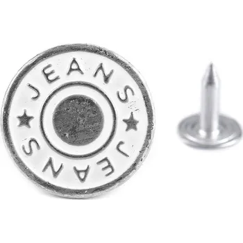 Knoflík Narážecí riflový knoflík, 16.7 mm, bílý