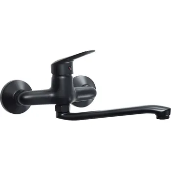 Vodovodní baterie Aplomo Borro nástěnná baterie s krátkým otočným ramínkem, black