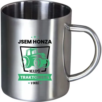 Nerezový hrnek Nejlepší v okolí - traktorista