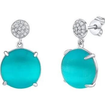 Náušnice Stříbrné náušnice Samanta se syntetickým opálem a zirkony MW11093EOTB