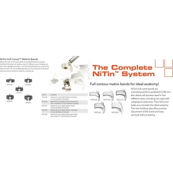 RC vybavení NiTin Full Curve Matrix Bands - molar, 5.0 mm / 5.6. mm - 50 ks