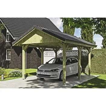 Přístřešek na auto Přístřešek na auto SKAN HOLZ Wallgau 380 x 500 cm impregnovaný