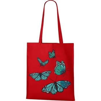 Plátěná taška Motýli, Barva Červená, Velikost 40×45 cm, Canvas Nákupní taška Bezvatriko.cz 1209 - DTF/DTG