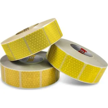 Reflexní značení pro krycí plachty, role s oddělenými ploškami, žlutá