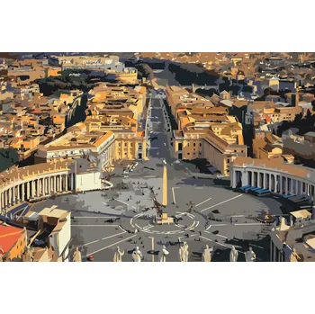 Malování podle čísel - Náměstí svatého Petra Velikost: 40x60cm, Rámování: Pouze srolované plátno