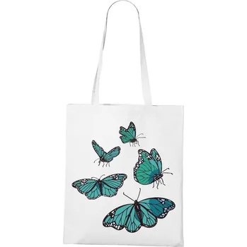 Nákupní taška Plátěná taška Motýli, Barva Bílá, Velikost 40×45 cm, Canvas Nákupní taška Bezvatriko.cz 1209 - DTF/DTG