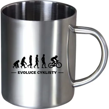 Nerezový hrnek Evoluce - cyklista