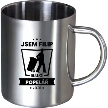 Nerezový hrnek Nejlepší v okolí - popelář