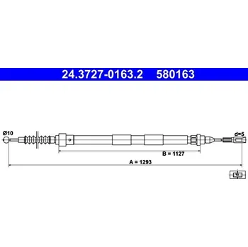Brzdový systém Tažné lanko, parkovací brzda ATE 24.3727-0163.2