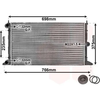 Motor automobilu Chladič, chlazení motoru VAN WEZEL 58002188