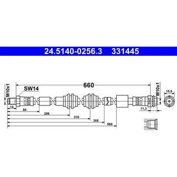 Brzdová hadice Brzdová hadice ATE 24.5140-0256.3
