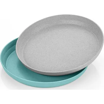 dětská jídelní sada REER Talíř modrý/šedý 2ks