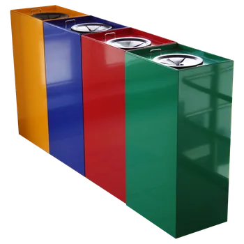 Odpadkový koš Koš na tříděný odpad 100l Červená RAL 3000