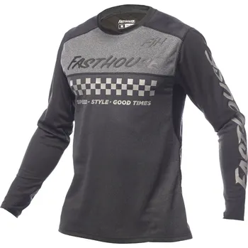 cyklistický dres Fasthouse Alloy Mesa Long Sleeve Jersey Heather Charcoal Black Velikost: L