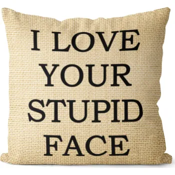 Dekorativní polštářek Polštář Stupid face (Velikost: 40 x 40 cm)