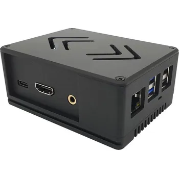 Elektronická stavebnice Krabička ecoPI PRO LP pro Radxa Rock Pi 4 A/ B/ A+/B+, hliníkový odlitek, černá