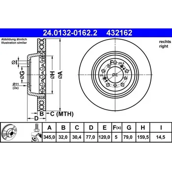 Brzdový kotouč Brzdový kotouč ATE 24.0132-0162.2