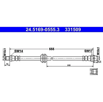 Brzdový systém Brzdová hadice ATE 24.5169-0555.3