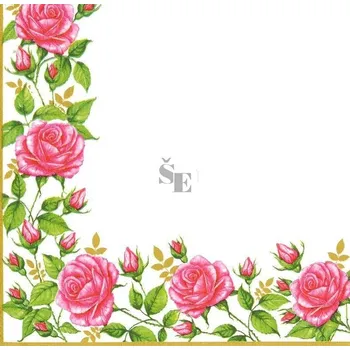 Papírový ubrousek Papírové ubrousky Flower Frame with Garden Roses SDOG 025501 33/3/20, Daisy