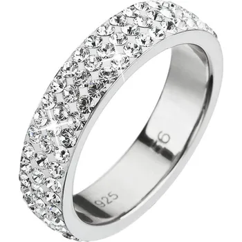 Prsten Stříbrný prsten s křišťály Preciosa bílý 35001.1 48