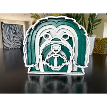 Vsepropejska Mandala Havanský pes dekorace na stůl Barva: Zelená, Rozměr (cm): 17 x 18, Druh: Kartonová