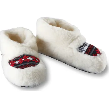 Dívčí bačkory Wooline Bačkory z ovčí vlny kotníkové, červenočerné Velikost obuvi: 42-43