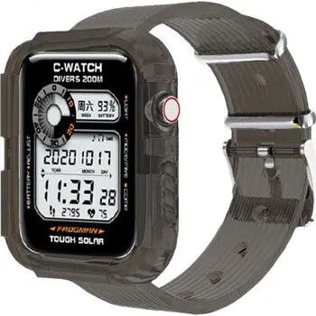 Pouzdro na mobilní telefon Pouzdro s transparentním řemínkem pro Apple Watch 41mm / 40mm / 38mm - šedé