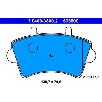 Brzdová destička Sada brzdových destiček, kotoučová brzda ATE 13.0460-3800.2