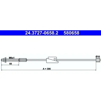 Brzdový systém Tažné lanko, parkovací brzda ATE 24.3727-0658.2