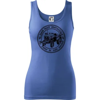 Dámské tričko Mistr improvizace starý traktor - Dámské tílko - M ( Azurově modrá )