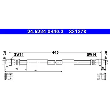 Brzdový systém Brzdová hadice ATE 24.5224-0440.3