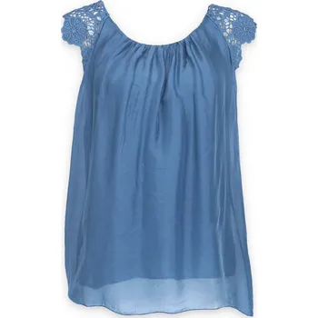 Dámská halenka Halenka hedvábí 65025 Itálie barva: modrá jeans