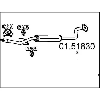 Tlumič výfuku Střední tlumič výfuku MTS 01.51830