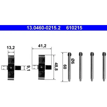 Přislušenství brzdového systému Sada příslušenství, obložení kotoučové brzdy ATE 13.0460-0215.2