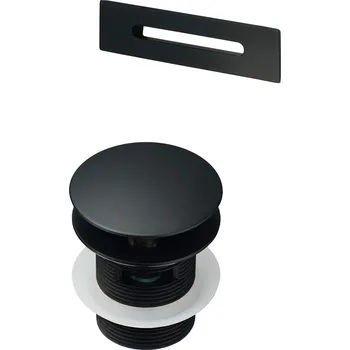 Vana Deante Deante, sestava pro volně stojící vany, kovová zátka typu ClickClack a krytka na přepad, černá, KYY_N10B