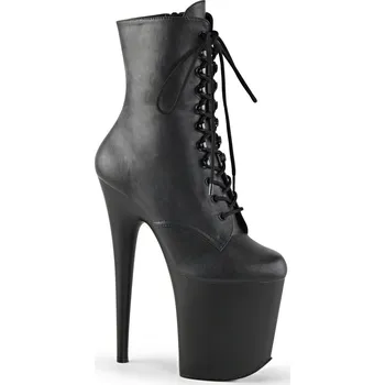 Dámské erotické boty Pleaser Flamingo-1020 Blk Faux Leather/Blk Matte Velikost 39