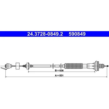 Spojka Tažné lanko, ovládání spojky ATE 24.3728-0849.2
