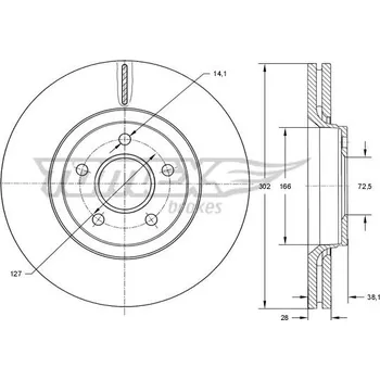 Brzdový kotouč Brzdový kotouč TOMEX Brakes TX 73-77
