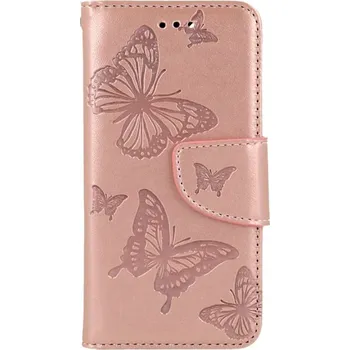 Pouzdro na mobilní telefon Pouzdro iPhone SE 2022 knížkové Butterfly růžové světlé (kryt neboli obal na iPhone SE 2022)