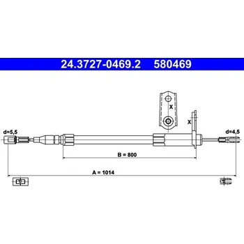 Brzdový systém Tažné lanko, parkovací brzda ATE 24.3727-0469.2
