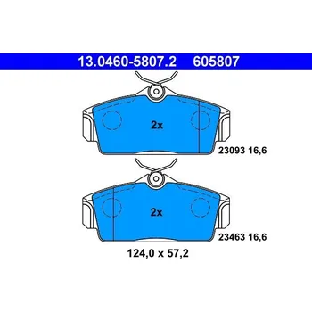 Brzdová destička Sada brzdových destiček, kotoučová brzda ATE 13.0460-5807.2