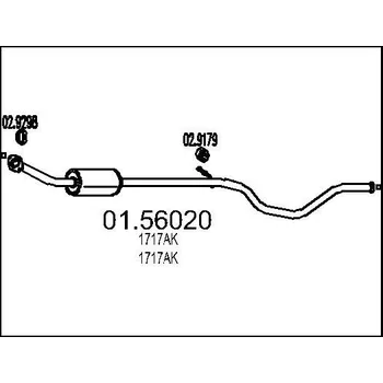 Výfukový systém Střední tlumič výfuku MTS 01.56020
