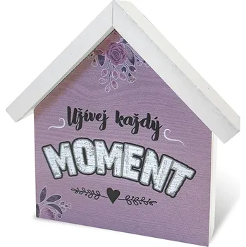 Vánoční dekorace Dřevěný domeček malý Užívej každý moment Sladký domov