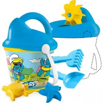 Hra na zahradu Set na písek Šmoulové 2v1 konev+mlýnek