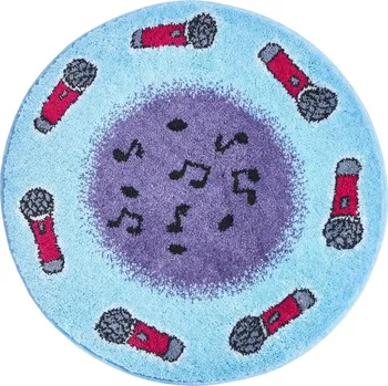 Koupelnová předložka GRUND Kruhová předložka V RYTMU HUDBY modrá ø 80 cm