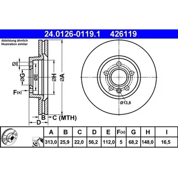 Brzdový kotouč Brzdový kotouč ATE 24.0126-0119.1