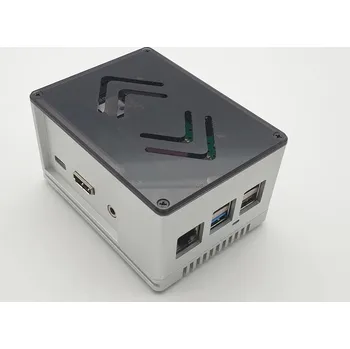 Elektronická stavebnice Krabička ecoPI PRO HP pro Radxa Rock Pi 4 A/ B/ A+/B+, hliníkový odlitek Šedá