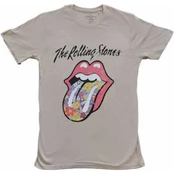 Pánské oblečení Merch The Rolling Stones: Tričko Flowers Tongue M 2022